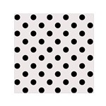 Polka Dots - Black on Pastel Pink Small Satin Scarf  (Square)
