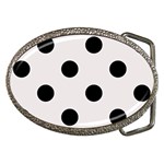 Polka Dots - Black on Pastel Pink Belt Buckle