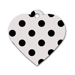 Polka Dots - Black on Pastel Pink Dog Tag Heart (Two Sides)