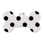 Polka Dots - Black on Pastel Pink Dog Tag Bone (Two Sides)