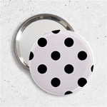 Polka Dots - Black on Pastel Pink 2.25  Handbag Mirror