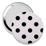 Polka Dots - Black on Pastel Pink 3  Handbag Mirror