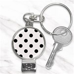 Polka Dots - Black on Pastel Pink Nail Clippers Key Chain