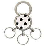 Polka Dots - Black on Pastel Pink 3-Ring Key Chain