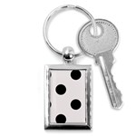 Polka Dots - Black on Pastel Pink Key Chain (Rectangle)