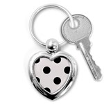 Polka Dots - Black on Pastel Pink Key Chain (Heart)
