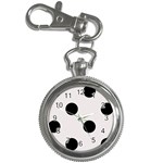 Polka Dots - Black on Pastel Pink Key Chain Watch