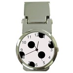 Polka Dots - Black on Pastel Pink Money Clip Watch