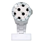 Polka Dots - Black on Pastel Pink Nurses Watch