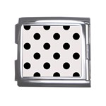 Polka Dots - Black on Pastel Pink Mega Link Italian Charm (18mm)