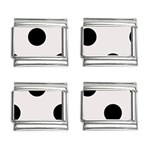 Polka Dots - Black on Pastel Pink 9mm Italian Charm (4 pack)