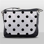Polka Dots - Black on Pastel Pink Messenger Bag