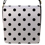 Polka Dots - Black on Pastel Pink Flap Closure Messenger Bag (S)