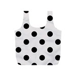 Polka Dots - Black on Pastel Pink Full Print Recycle Bag (S)
