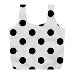 Polka Dots - Black on Pastel Pink Full Print Recycle Bag (L)