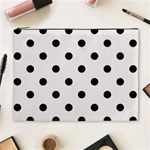 Polka Dots - Black on Pastel Pink Cosmetic Bag (XL)