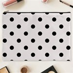 Polka Dots - Black on Pastel Pink Cosmetic Bag (XXXL)