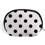 Polka Dots - Black on Pastel Pink Accessory Pouch (Medium)