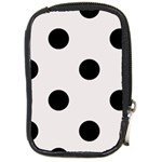 Polka Dots - Black on Pastel Pink Compact Camera Leather Case