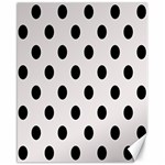 Polka Dots - Black on Pastel Pink Canvas 16  x 20 