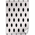 Polka Dots - Black on Pastel Pink Canvas 20  x 30 