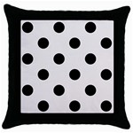 Polka Dots - Black on Pastel Pink Throw Pillow Case (Black)