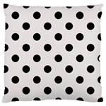 Polka Dots - Black on Pastel Pink Large Cushion Case (One Side)