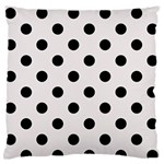 Polka Dots - Black on Pastel Pink Large Flano Cushion Case (One Side)