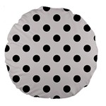 Polka Dots - Black on Pastel Pink Large 18  Premium Round Cushion