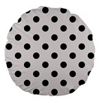 Polka Dots - Black on Pastel Pink Large 18  Premium Flano Round Cushion
