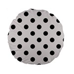 Polka Dots - Black on Pastel Pink Standard 15  Premium Round Cushion
