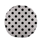 Polka Dots - Black on Pastel Pink Standard 15  Premium Flano Round Cushion