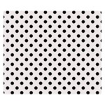 Polka Dots - Black on Pastel Pink Double Sided Flano Blanket (Small)