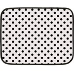 Polka Dots - Black on Pastel Pink Double Sided Fleece Blanket (Mini)