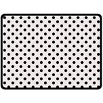 Polka Dots - Black on Pastel Pink Fleece Blanket (Large) (One Side)