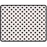 Polka Dots - Black on Pastel Pink Double Sided Fleece Blanket (Medium) (Two Sides)