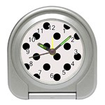 Polka Dots - Black on Pastel Pink Desk Alarm Clock