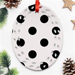 Polka Dots - Black on Pastel Pink Ornament (Bell) Ornament (Oval Filigree)