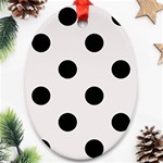 Polka Dots - Black on Pastel Pink Ornament (Oval)