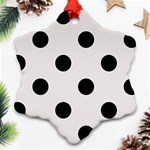 Polka Dots - Black on Pastel Pink Ornament (Snowflake)