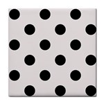 Polka Dots - Black on Pastel Pink Tile Coaster