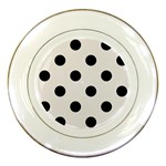 Polka Dots - Black on Pastel Pink Porcelain Plate