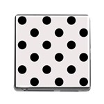 Polka Dots - Black on Pastel Pink Memory Card Reader (Square)
