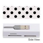 Polka Dots - Black on Pastel Pink Memory Card Reader (Stick)