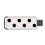 Polka Dots - Black on Pastel Pink Portable USB Flash (One Side)