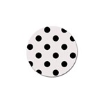 Polka Dots - Black on Pastel Pink Golf Ball Marker