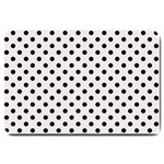 Polka Dots - Black on Pastel Pink Large Doormat