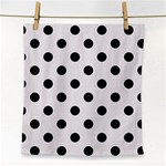 Polka Dots - Black on Pastel Pink Face Towel