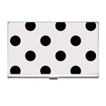 Polka Dots - Black on Pastel Pink Business Card Holder
