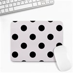 Polka Dots - Black on Pastel Pink Small Mousepad